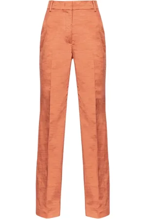 Pinko Femme, Pantalons, Brun, Taille: 36 FR Tissu Extérieur: Coton Viscose Élasthanne Doublure: Acétate Polyester