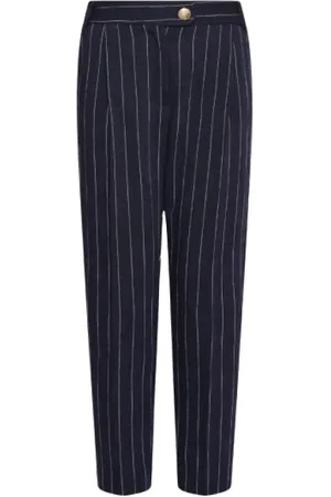 MARELLA Femme, Pantalons, Bleu, Taille: 42 FR Pantalon en tissu natté style Array