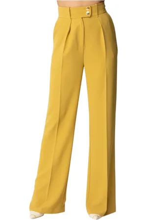 Elisabetta Franchi Femme, Pantalons, Vert, Taille: 42 FR Haut Femme Élégant en Tissu Mélangé
