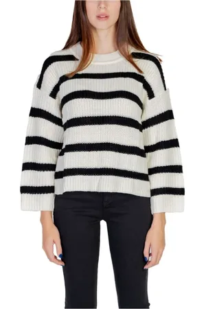 JACQUELINE DE YONG Femme, Pulls, Multicolore, Taille: 40 FR Pull en acrylique crème Collection automne/hiver