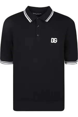 Dolce & Gabbana Homme, Tops, Noir, Taille: M T-shirt noir avec logo signature