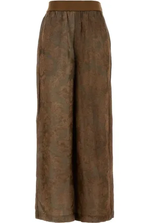 UMA WANG Femme, Pantalons, Brun, Taille: 40 FR Pantalon Large en Mélange de Viscose Marron