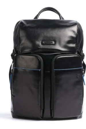 Piquadro Homme, Sacs, Noir, Taille: ONE Size Sac à dos en cuir noir pour ordinateur portable unisexe