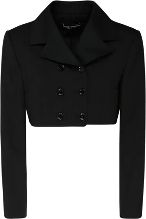 Dolce & Gabbana Femme, Vestes, Noir, Taille: 36 FR Blazer court en laine noire