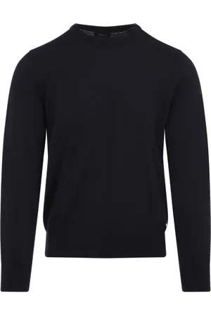 BRIONI Homme, Pulls, Noir, Taille: M Pull en Laine Bleu Col Rond
