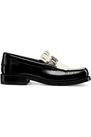 Dior Femme, Chaussures, Noir, Taille: 36 EU Mocassins en Cuir Noir avec Franges