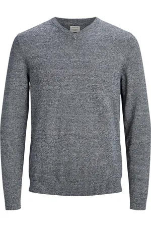 JACK & JONES Homme, Pulls, Bleu, Taille: 2XL Pull Basique Col V Homme