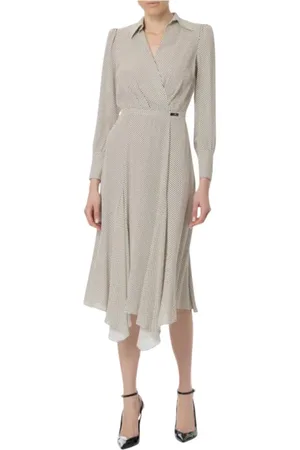 Elisabetta Franchi Femme, Robes, Gris, Taille: 36 FR Robe Élégante 100%Vi