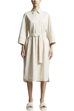 PESERICO SIGN Femme, Robes, , Taille: 34 FR Robe chemisier en satin de coton léger stretch