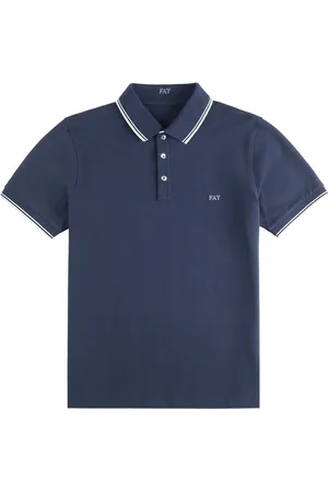 FAY Homme, Tops, Bleu, Taille: L Polo Slim Fit T-shirts et Polos