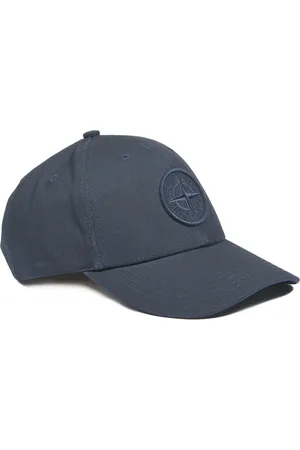 Stone Island Homme, Accessoires, Bleu, Taille: ONE Size Casquette Baseball en Toile Bleue avec Logo Patch