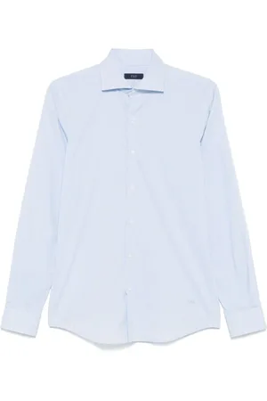 FAY Homme, Chemises, Bleu, Taille: M Chemise Col Français Bleu Clair