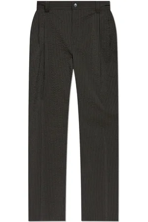 Maison Kitsuné Homme, Pantalons, Vert, Taille: W46 Pantalon à rayures