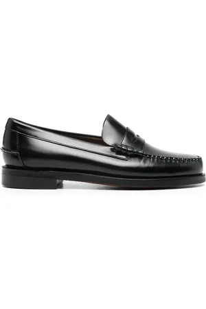 SEBAGO Homme, Chaussures, Noir, Taille: 41 1/2 EU Chaussures Noires en Cuir avec Fente pour Monnaie