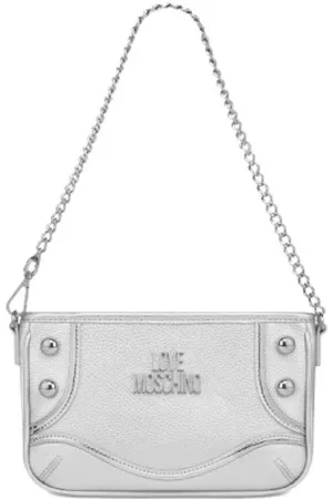 Moschino Femme, Sacs, Gris, Taille: ONE Size Sac à main argent avec détails en métal