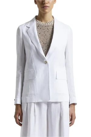 PESERICO SIGN Femme, Vestes, Blanc, Taille: 38 FR Loro Piana blazer léger en laine à un bouton