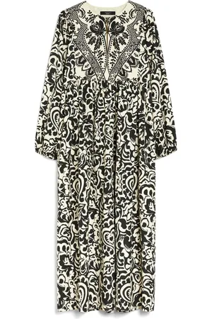 Max Mara Femme, Robes, Noir, Taille: 36 FR Robe Midi en Coton Imprimé