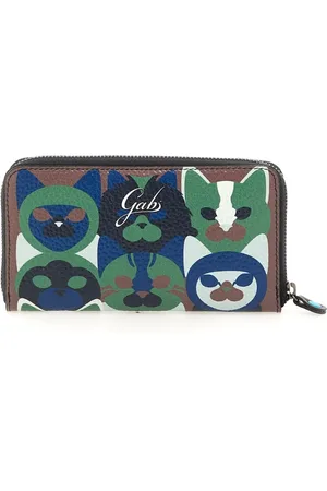 Gabs Femme, Accessoires, Multicolore, Taille: ONE Size Portefeuille en Cuir Bleu avec Art Chiens