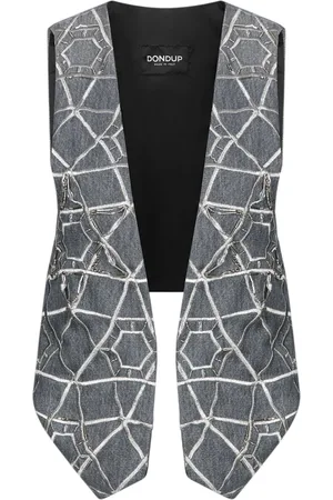 Dondup Femme, Vestes, Gris, Taille: 38 FR T-shirt en coton