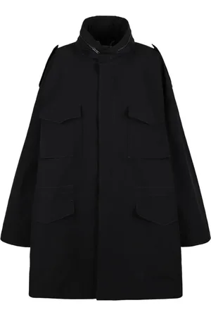 Maison Margiela Femme, Manteaux, Noir, Taille: 36 FR Manteau noir à capuche avec poches