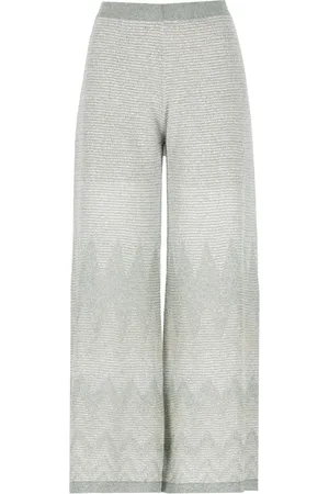 D.EXTERIOR Femme, Pantalons, Vert, Taille: 38 FR Pantalon vert en viscose avec détails lurex