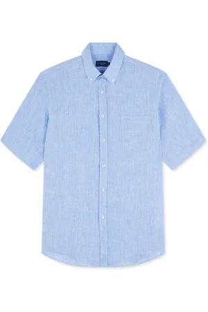 Paul & Shark Homme, Chemises, Bleu, Taille: 3XL Chemise en Lin Premium avec Détails Raffinés