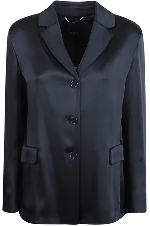 Max Mara Femme, Vestes, Bleu, Taille: 38 FR Veste satinée croisée