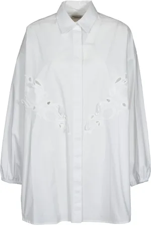 Dondup Femme, Blouses et Chemises, Blanc, Taille: 40 FR Robe Courte Blanche avec Manches Longues
