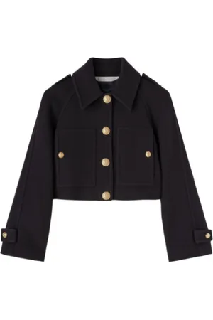 Palm Angels Femme, Vestes, Bleu, Taille: 36 FR Manteau court bleu avec boutons dorés