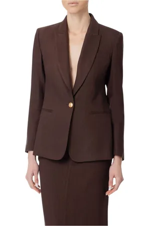 Elisabetta Franchi Femme, Vestes, Brun, Taille: 42 FR Élégant Style de Mode en Soie