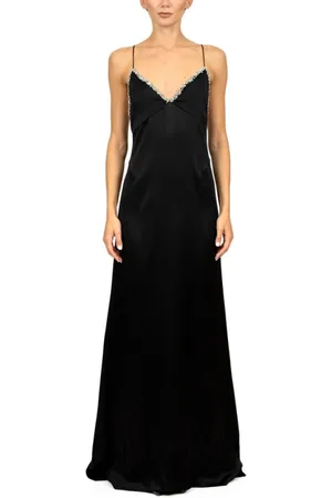 AMEN Femme, Robes, Noir, Taille: 40 FR Robe Longue Blanche avec Bretelles Fines