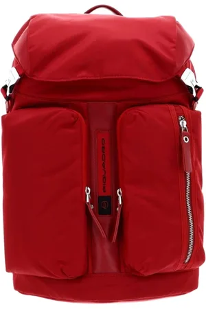 Piquadro Femme, Sacs, Rouge, Taille: ONE Size Sac à dos rouge unisexe en nylon pour ordinateur