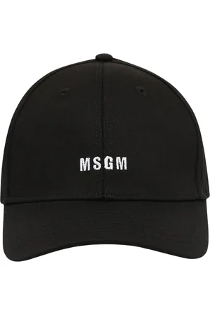 Msgm Unisex, Accessoires, Noir, Taille: ONE Size Casquette noire avec logo brodé