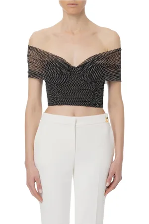 Elisabetta Franchi Femme, Blouses et Chemises, Noir, Taille: 40 FR Mode femme élégante 100%Pa