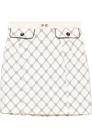 Elisabetta Franchi Femme, Jupes, Blanc, Taille: 42 FR Élégant 96% Polyester 4% Élasthanne