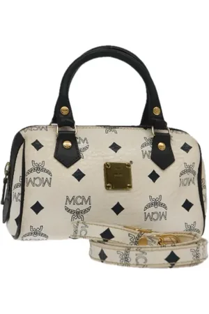 MCM Femme, Pre-owned, Blanc, Taille: ONE Size Pre-owned Toile sacs-main