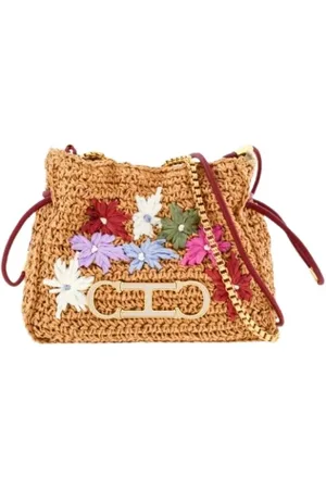 Carolina Herrera Femme, Sacs, Multicolore, Taille: ONE Size Sac seau souple floral avec Insigne Initials