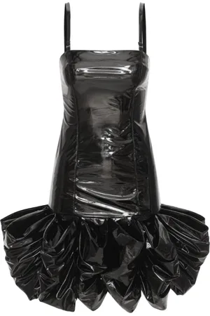 ROTATE Femme, Robes, Noir, Taille: 38 FR Robe en cuir noir