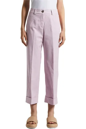 PESERICO SIGN Femme, Pantalons, Rose, Taille: 38 FR Pantalon en coton stretch