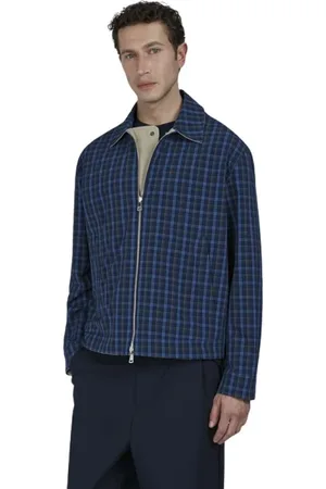 Paul & Shark Homme, Vestes, Bleu, Taille: L Veste Réversible à Carreaux, Style Intemporel