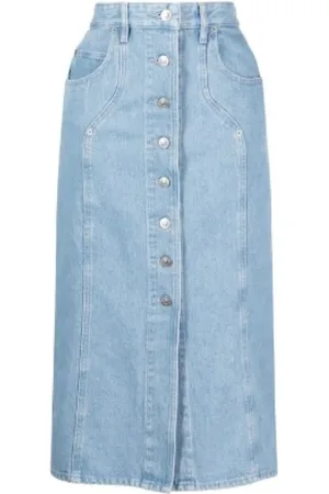 Isabel Marant Femme, Jupes, Bleu, Taille: 40 FR Jupe en denim avec fermeture boutonnée