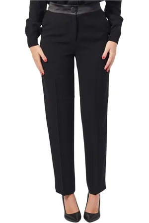 Armani Exchange Femme, Pantalons, Noir, Taille: 38 FR Pantalon noir taille haute avec logo