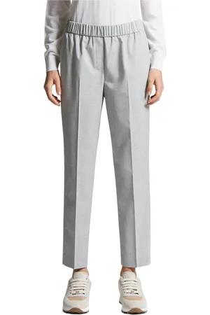 PESERICO SIGN Femme, Pantalons, Gris, Taille: 34 FR Pantalon souple en toile de viscose stretch technique