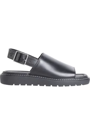 Calvin Klein Femme, Chaussures, Noir, Taille: 37 EU Sandales plates noires pour femmes