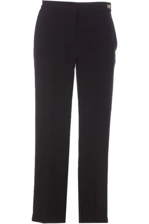 Elisabetta Franchi Femme, Pantalons, Noir, Taille: 42 FR Pantalon Cropped en Crêpe Noir