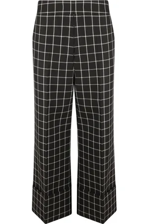 VALENTINO GARAVANI Femme, Pantalons, Noir, Taille: 42 FR Pantalon Large en Laine à Carreaux