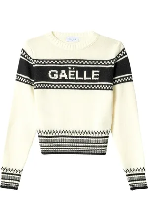 GAËLLE Femme, Pulls, Multicolore, Taille: 42 FR Pull Femme Blanc avec Logo