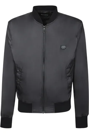 Dolce & Gabbana Homme, Vestes, Noir, Taille: L Veste en Nylon Noire Style Contemporain