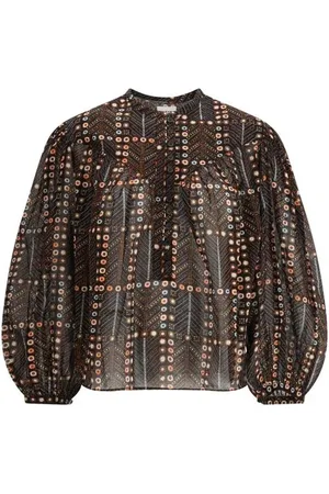 Isabel Marant Femme, Blouses et Chemises, Multicolore, Taille: 36 FR Chemise à Manches Bouffantes Motif Gitan