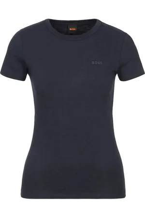 HUGO BOSS Femme, Tops, Bleu, Taille: 36 FR T-shirt polyvalent avec logo tendance